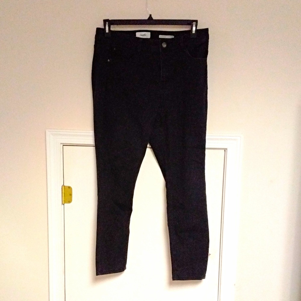 Angels Signature Convertible Black Denim Straight Leg Jeans Sz 14